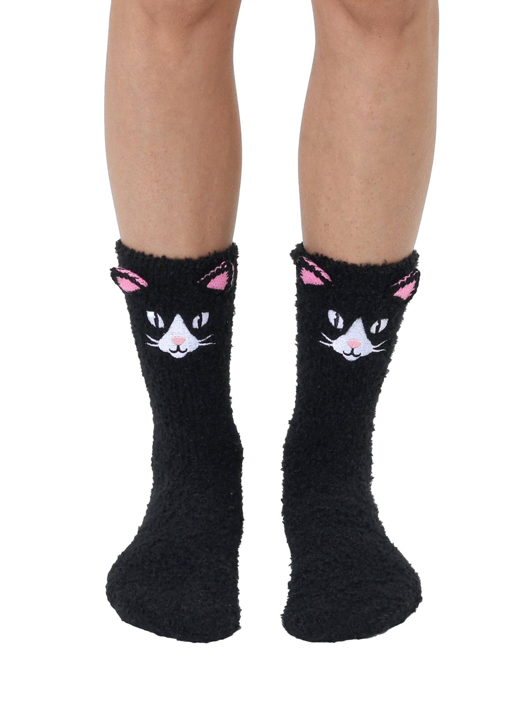 Living Royal Fuzzy Socks Fuzzy Black Cat Crew Socks