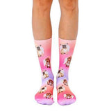 Living Royal Socks Angel Puppies All Over Puppy Picture Women's Crew Socks *