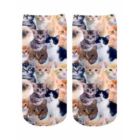 Living Royal Socks Anklet All Over Adorable Cats Ankle or Crew Socks Unisex