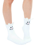 Living Royal Socks Bunny Rabbit Fuzzy Crew Slipper Socks Pink or White Soft and Fuzzy