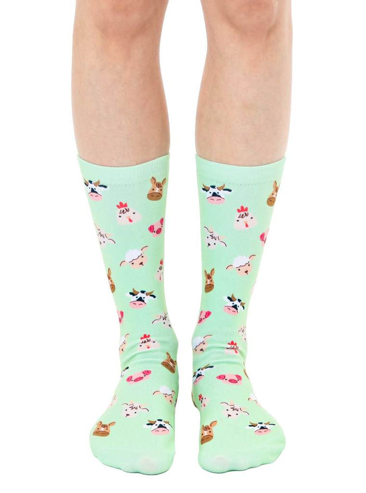 Living Royal Socks Farm Animal Socks-Down on the Farm The Gang's All Here Unisex Crew Socks *