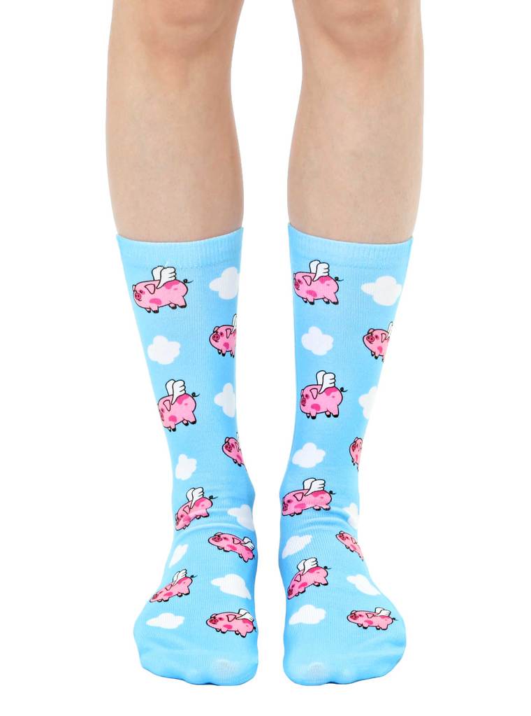 Living Royal Socks When Pigs Fly Unisex Crew Sock Lightweight *