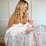 LollyBanks Swaddle Blanket SomeBunny Loves You Baby Swaddle Blanket