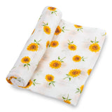 LollyBanks Swaddle Blanket Sunflower Fields Baby Swaddle Blanket