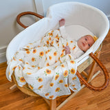 LollyBanks Swaddle Blanket Sunflower Fields Baby Swaddle Blanket