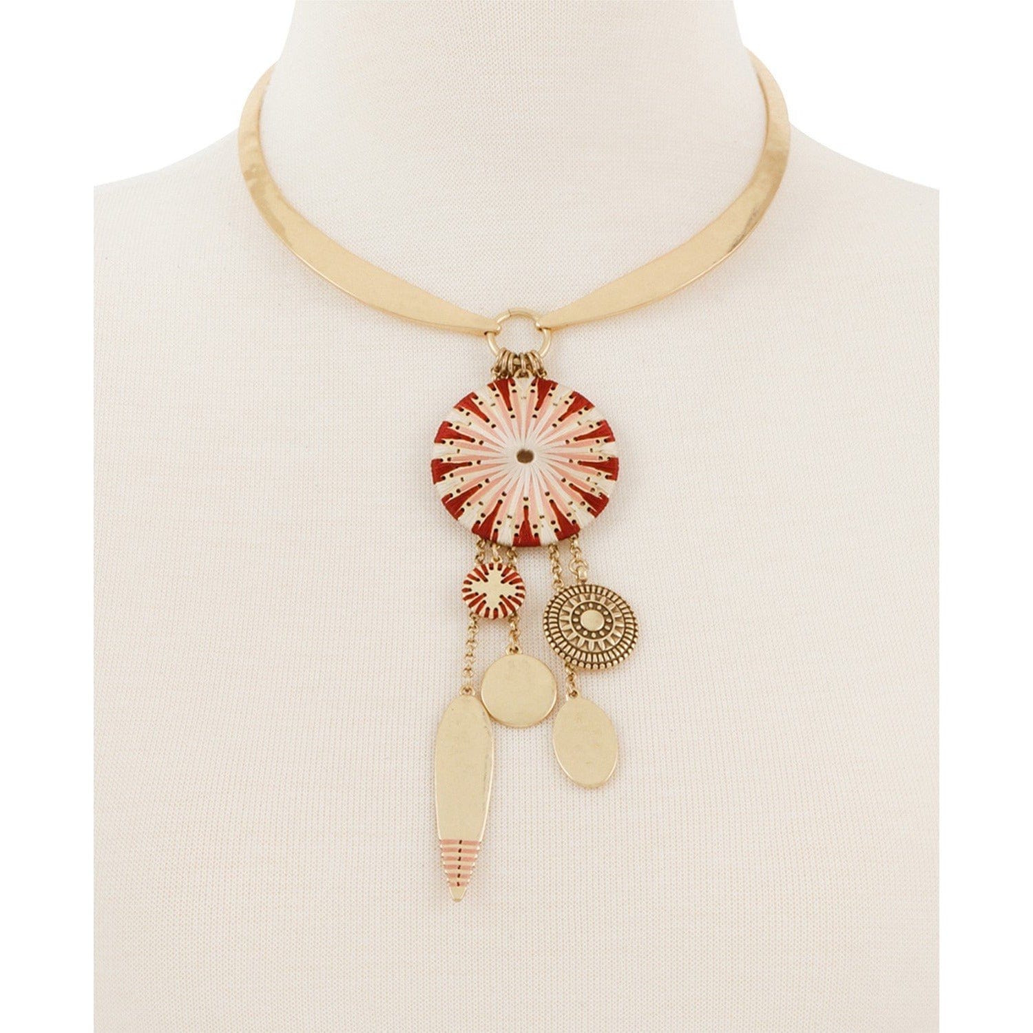 Lucky Brand Gold-Tone Threaded Charm Collar Necklace - The Pink Pigs, A Compassionate Boutique