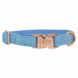Adjustable Pet Collar - Blumond Light Blue with Rose Gold Hardware