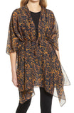 Macy's Cover up ALL SAINTS Ambient Leopard Print Ruana "Camel" NWT