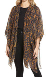 Macy's Cover up ALL SAINTS Ambient Leopard Print Ruana "Camel" NWT