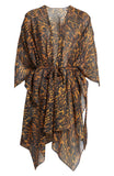 Macy's Cover up ALL SAINTS Ambient Leopard Print Ruana "Camel" NWT