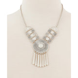 Macy's Fashion Necklace Lucky Brand Medallion Statement Necklace Silver Tone Matching Bracelets