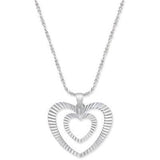 Macy's Fine Fashion Jewelry-Necklace Giani Bernini Double Heart Love 925 Sterling Silver Necklace