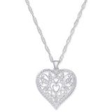Macy's Fine Fashion Jewelry-Necklace Giani Bernini Filligree Heart Love 925 Sterling Silver Necklace