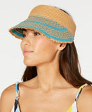 Macy's Hat blue Womens Solid Straw Visor By INC