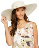 Macy's Hats white Packable Wide Brim Hat with Braided Trim 90% UV Protection!