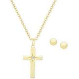 Cross Girl's Sterling Silver Earring & Necklace Set