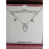 Macy's Jewelry SET-Fine Fashion 925 Silver Guardian Angel Girl's Sterling Silver Earring & Necklace Set