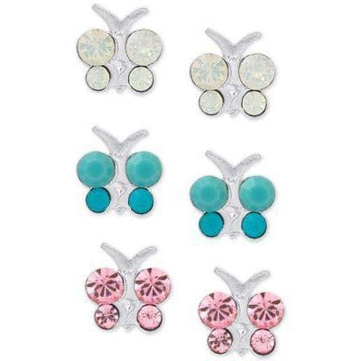 Macy's Kids Butterflies Girls' Sterling Silver Earring Sets