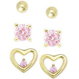 Macy's Kids Hearts Girls' Sterling Silver Earring Sets