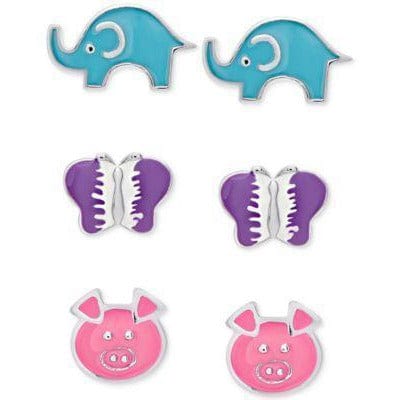 Macy's Kids Piggy Girls' Sterling Silver Earring Sets