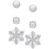 Macy's Kids Snowflake Girls' Sterling Silver Earring Sets