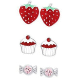 Macy's Kids Strawberry Girls' Sterling Silver Earring Sets