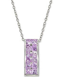 Macy's Necklaces Purple CZ Bar Italian Sterling Silver Necklace by Giani Bernini