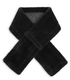 AQUA FAUX FUR HEART SCARF BLACK