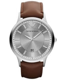 Macy's Watches Emporio Armani Watch, Men's Brown Leather Strap