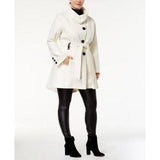 Madden Girl Stand Collar Walker Coat, Ivory 3X - The Pink Pigs, A Compassionate Boutique