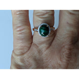 Malachite & Diamond Halo Ring in 10K Yellow Gold-Perfect and Affordable Engagement Ring! - The Pink Pigs, A Compassionate Boutique