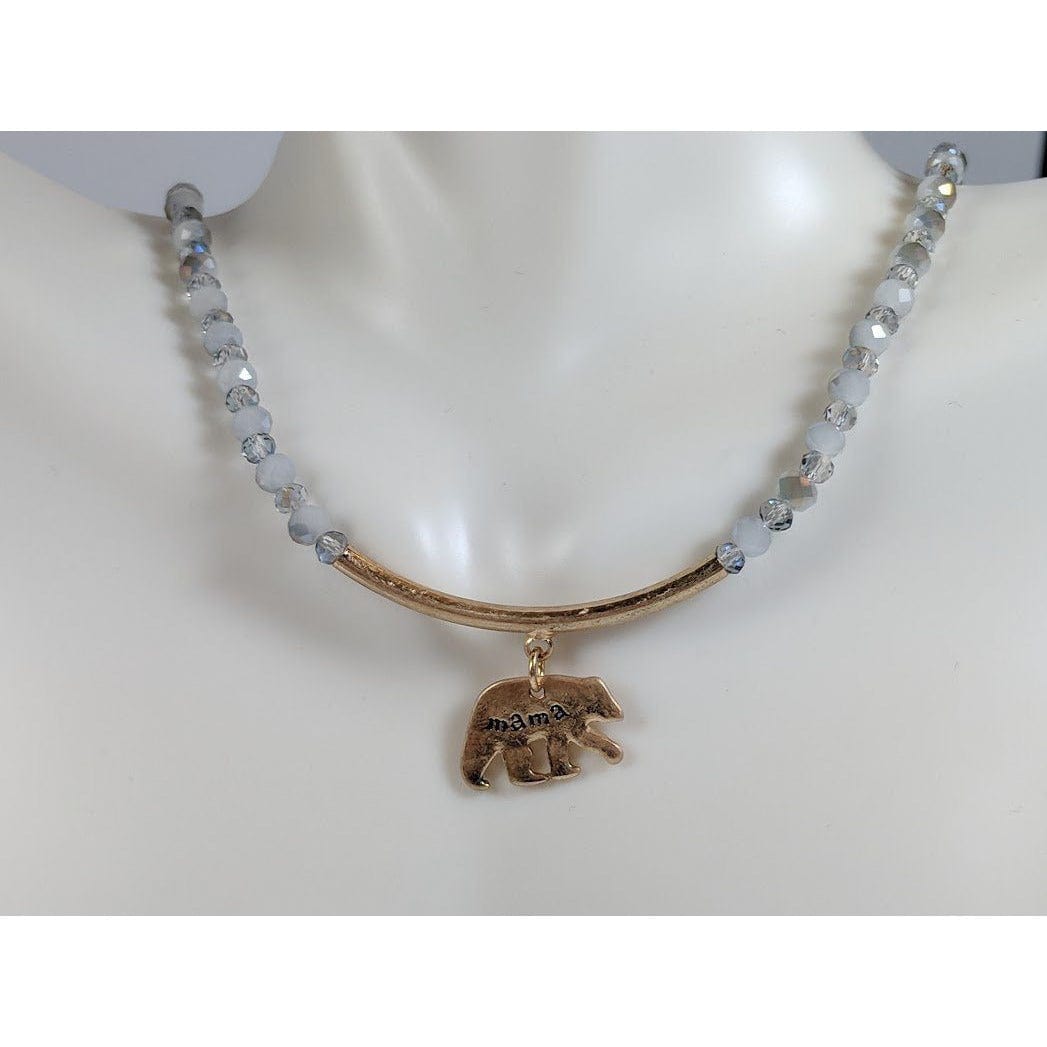 Mama Bear Beaded Choker Necklace by Jane Marie, Great Gift for Moms! - The Pink Pigs, A Compassionate Boutique