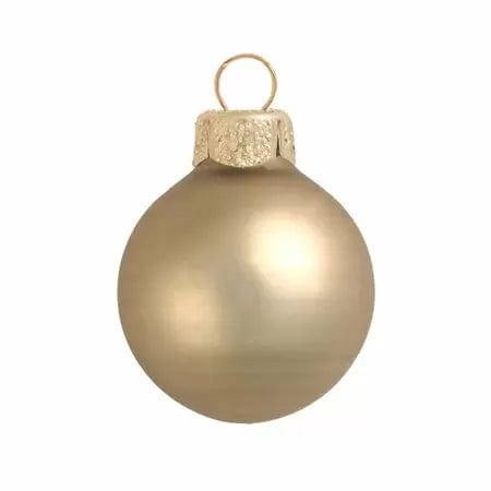 3.25" Glass Christmas Ornaments - Box of 4 Gold Matte