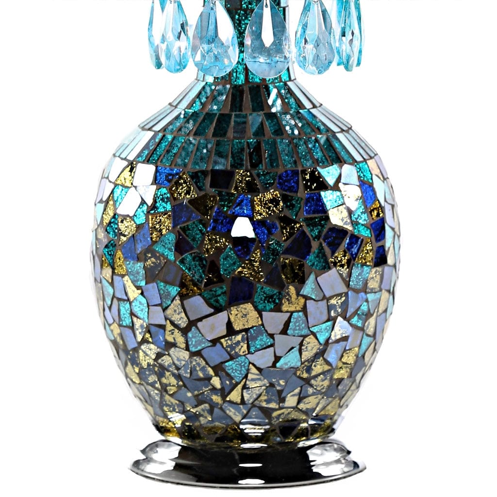 Maverick Silver and Turquoise Crystal Mosaic Base Table Lamp