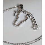 Mens Horse necklace Sterling Silver, Big and Beautiful!