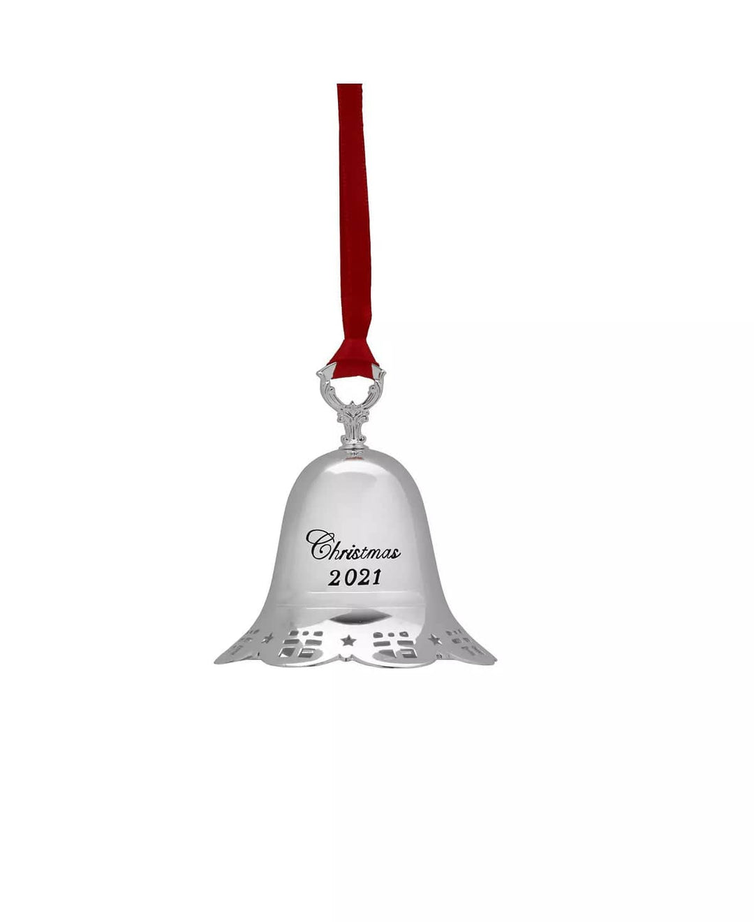 MIKASA/LIFETIME BRANDS ornament 2021 Silver-Plated 42nd Edition Pierced Bell Ornament Sterling Silver Christmas Decor