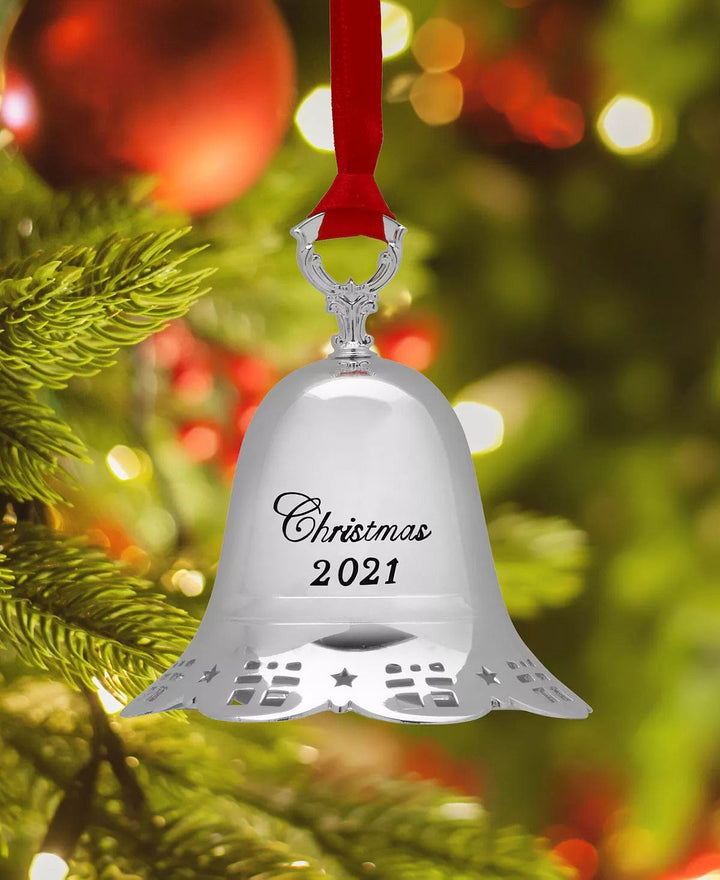 MIKASA/LIFETIME BRANDS ornament 2021 Silver-Plated 42nd Edition Pierced Bell Ornament Sterling Silver Christmas Decor