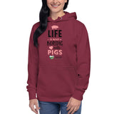 Life is Never Boring with Pigs - Unisex Hoodie