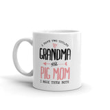 I Have Two Titles, Grandma and Pig Mom, I Rock Them Both - Mug - The Pink Pigs, A Compassionate Boutique