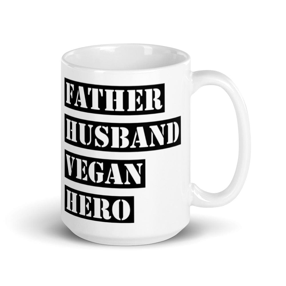 Father, Husband, Vegan, Hero - Mug - The Pink Pigs, A Compassionate Boutique