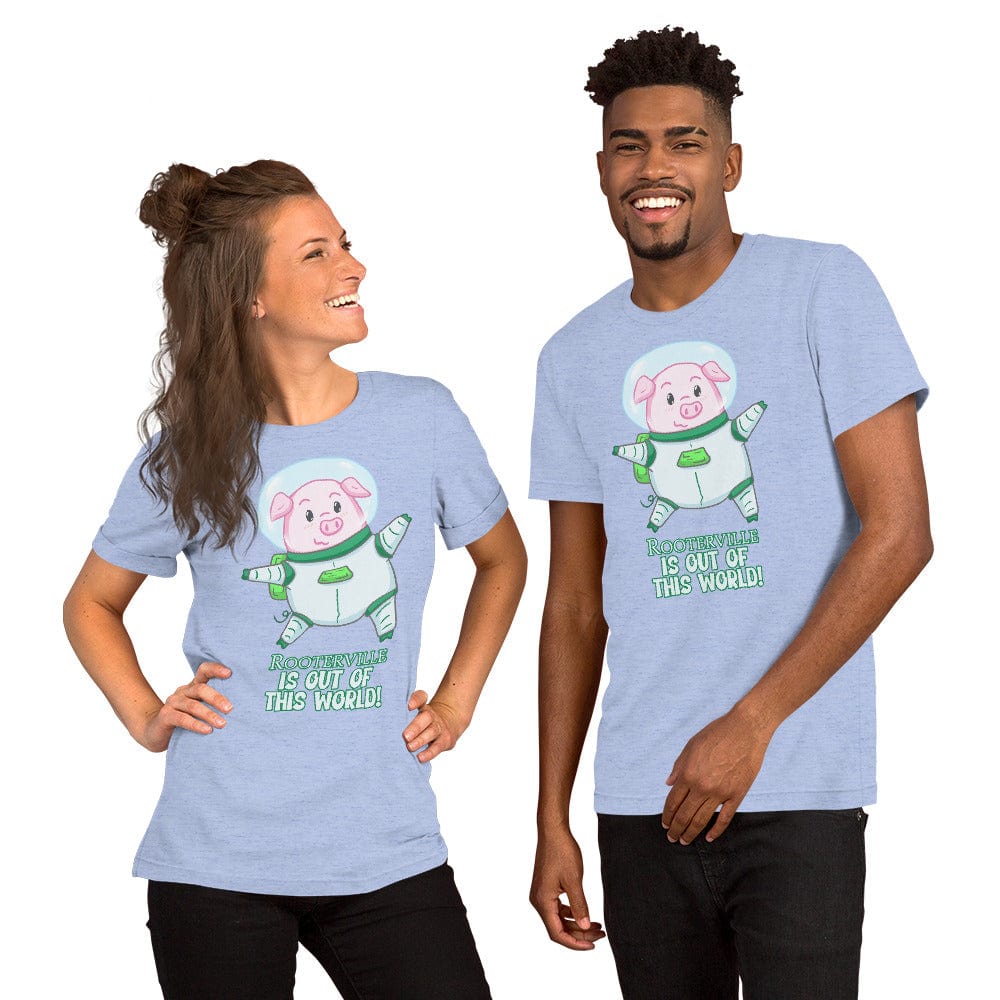 Space Pig Rooterville is Out of this World - T-Shirt - The Pink Pigs, A Compassionate Boutique