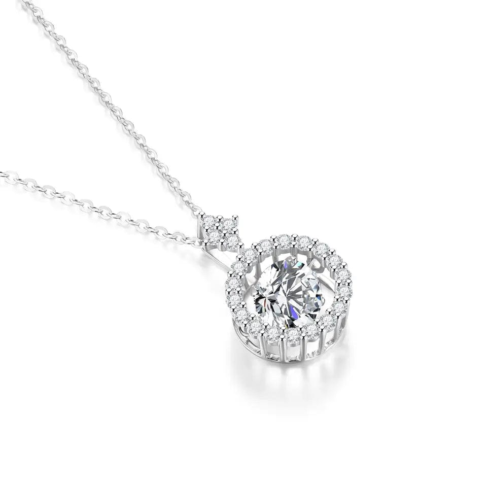 Moissanite Twinkling Necklace 925 Gold Plated Sterling Silver 1ct
