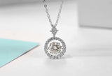 Moissanite Twinkling Necklace 925 Gold Plated Sterling Silver 1ct