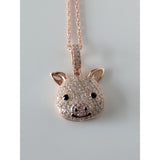 Monica Fine Fashion Jewelry-Necklace 925 Silver CZ Pig Pendant Sterling Silver or LRG Stainless Steel for Men