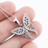 monica Fine Fashion Jewelry-Necklace Butterfly Necklaces Sparkling Beauties in Solid Sterling Silver