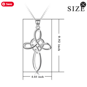 Monica Fine Fashion Jewelry-Necklace Celtic Heart Celtic Cross Necklaces-3 Styles, Sterling Silver