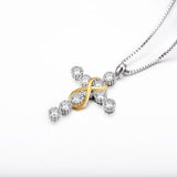 Monica Fine Fashion Jewelry-Necklace CZ Cross Cross Necklace Pendant Sterling Silver