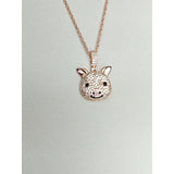 Monica Fine Fashion Jewelry-Necklace CZ Pig Pendant Sterling Silver or LRG Stainless Steel for Men