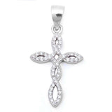 Monica Fine Fashion Jewelry-Necklace Infinity Cross Cross Necklace Pendant Sterling Silver