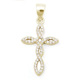 Monica Fine Fashion Jewelry-Necklace Infinity-Yellow Cross Necklace Pendant Sterling Silver